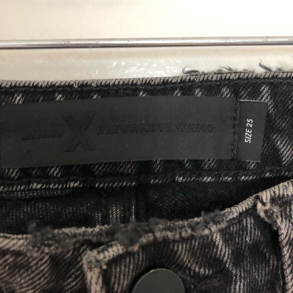 Denim x Alexander Wang Grind Jeans Distressed Destroyed Raw Hem Black 25 - Picture 4 of 7